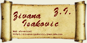 Živana Isaković vizit kartica